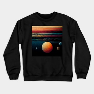 Surfaces of a solar system Crewneck Sweatshirt